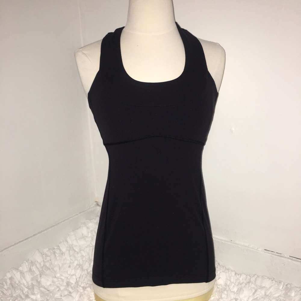 Lululemon Black Scoop Neck Tank Top Size 4.
